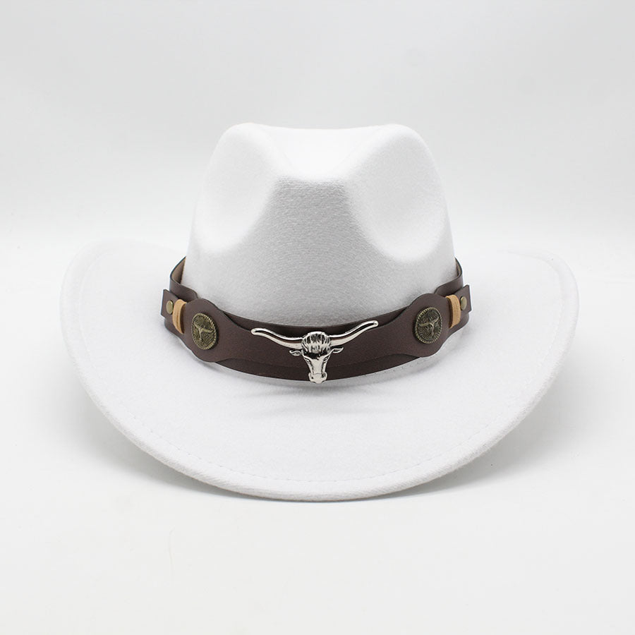 Ethnic Style Cow Standard Western Denim Top Hat