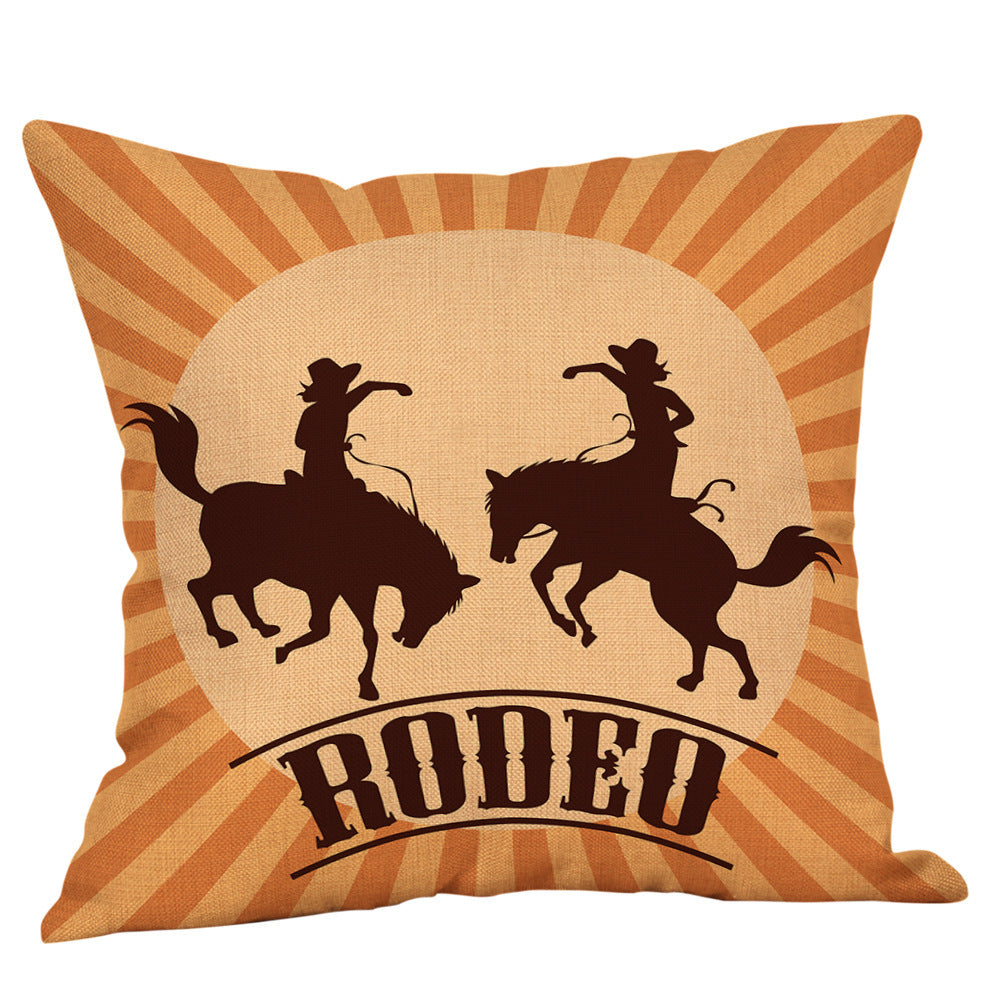 Country western cowboy style linen pillowcase