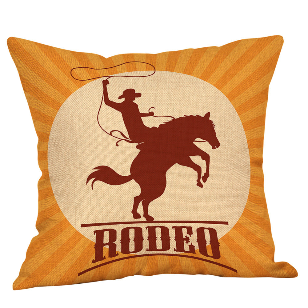 Country western cowboy style linen pillowcase