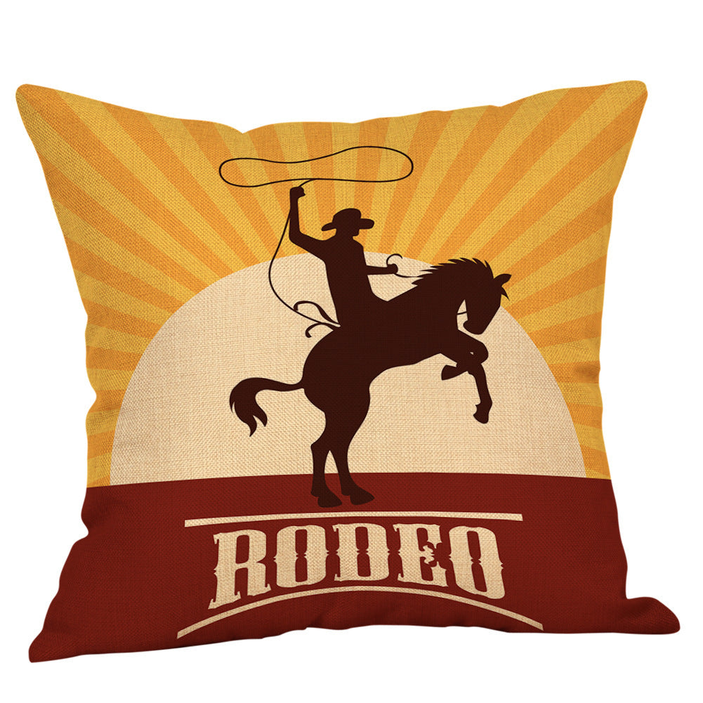 Country western cowboy style linen pillowcase