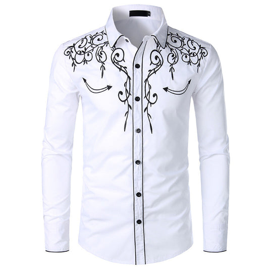 Fashion Embroidered Western Denim Shirt