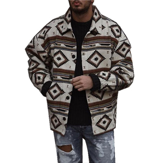 Men´s Youth Lapel Fashion Printed Jacket