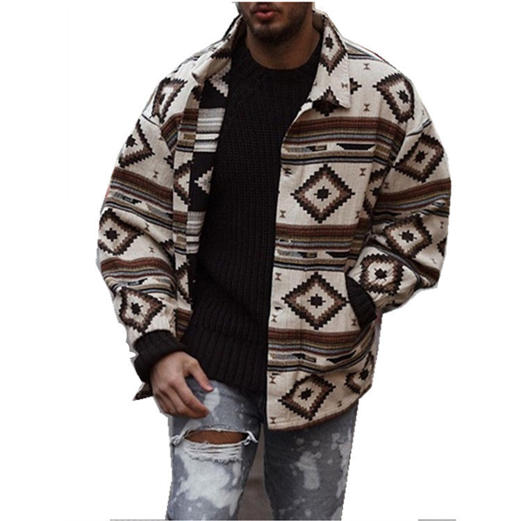 Men´s Youth Lapel Fashion Printed Jacket