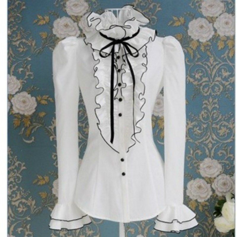 Ladies Spring New Style Western-style Ruffled Shirt