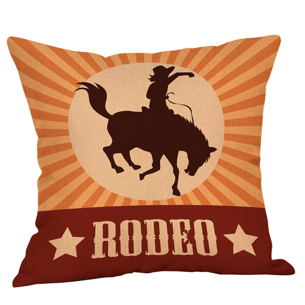 Country western cowboy style linen pillowcase