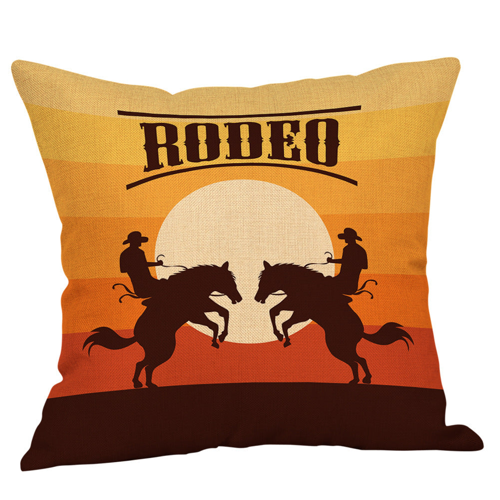 Country western cowboy style linen pillowcase