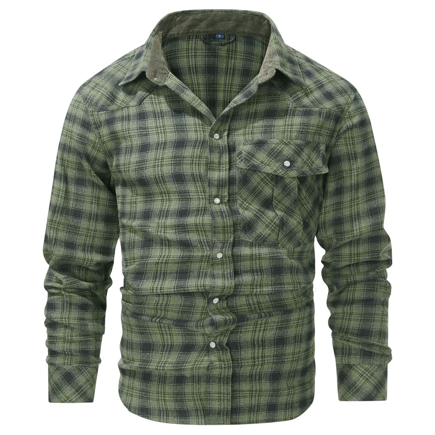 Flannel Retro Western Style Long Sleeve Shirt