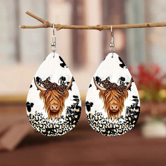 Earrings Wild Cow Print