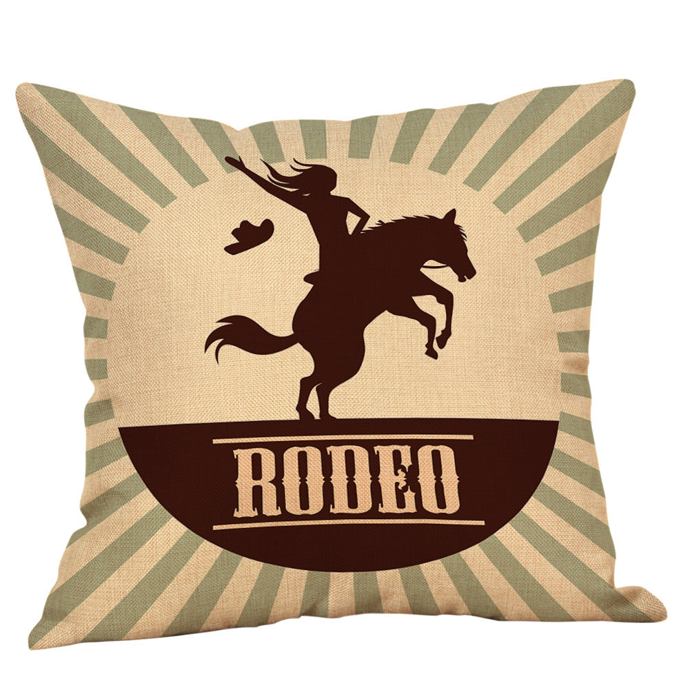 Country western cowboy style linen pillowcase