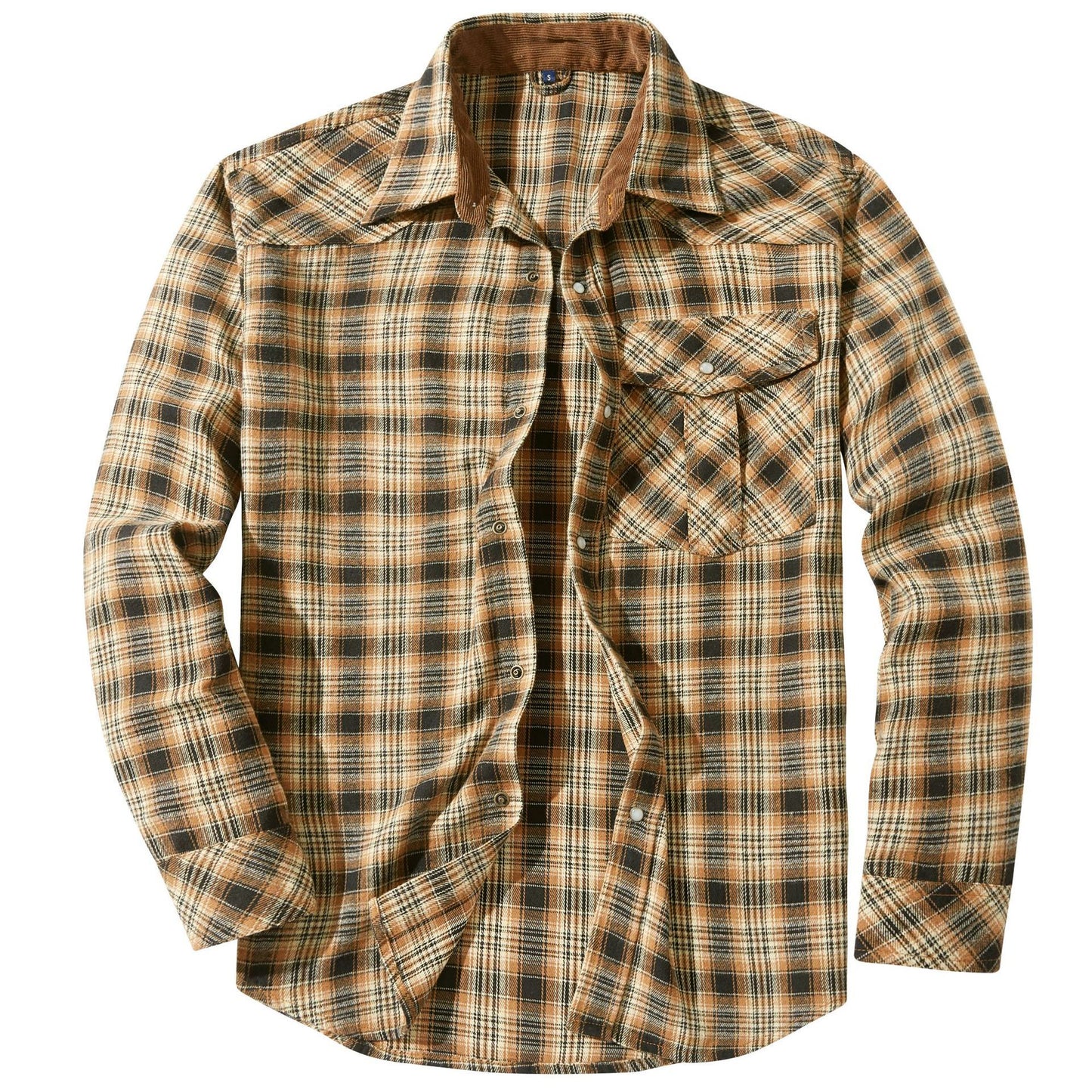 Flannel Retro Western Style Long Sleeve Shirt