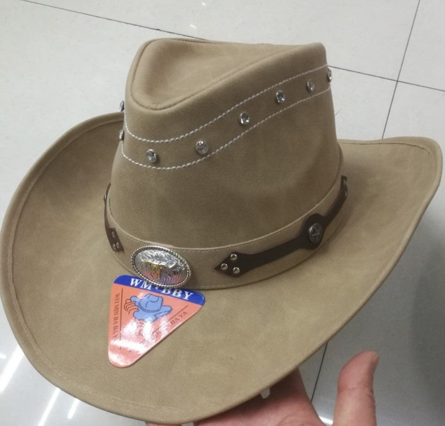 Men's Hat Spring Western Cowboy Hat Summer Fashion Big Eaves Green