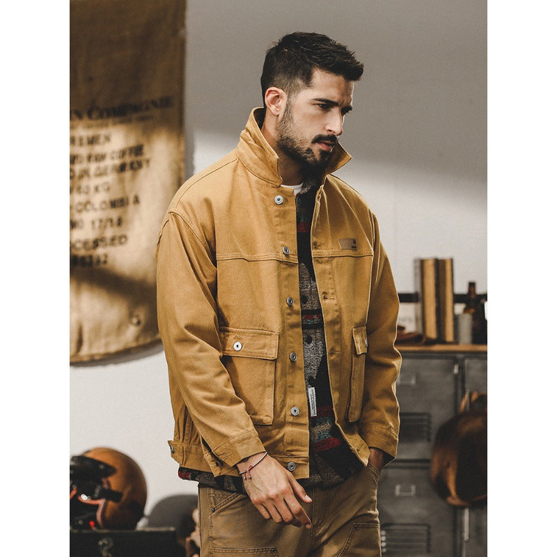 Men's vintage jacket, American RetroTextile Workwear Urban