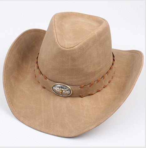 Men's Hat Spring Western Cowboy Hat Summer Fashion Big Eaves Green