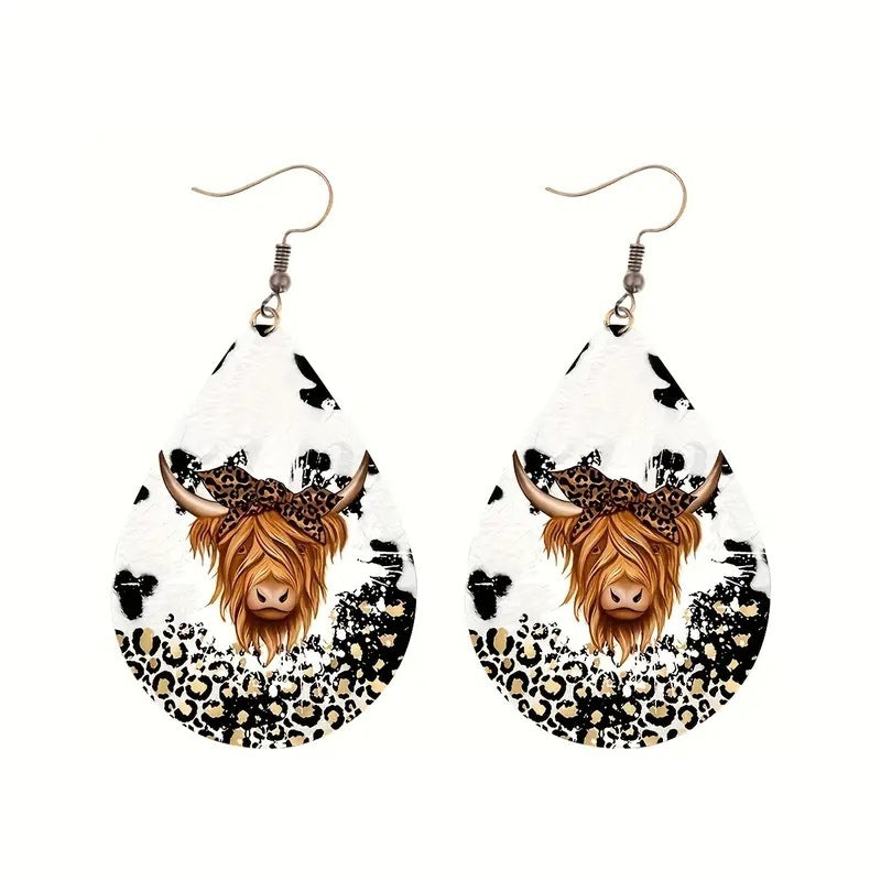 Earrings Wild Cow Print